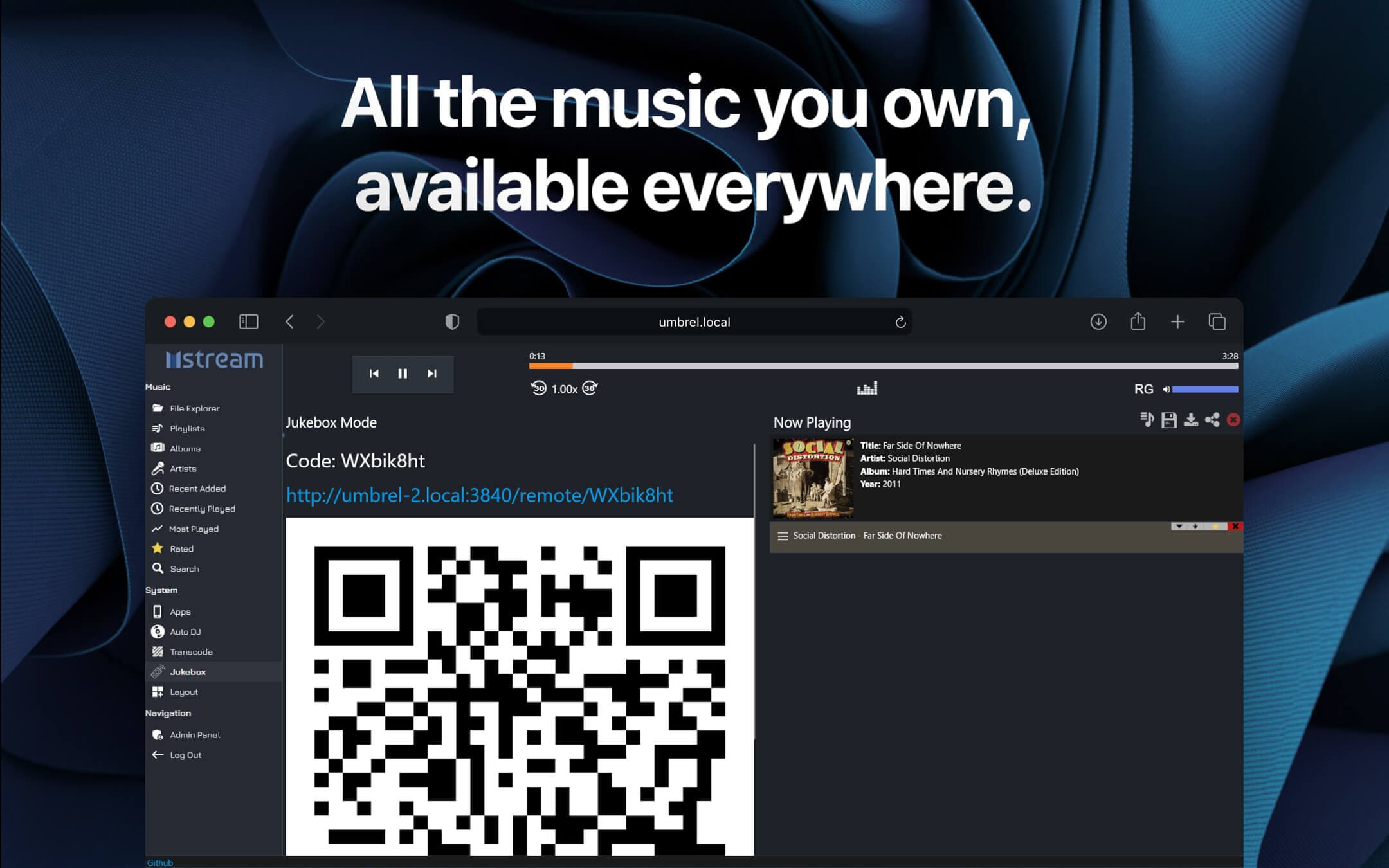 Screenshot 5 of mStream app on Umbrel App Store