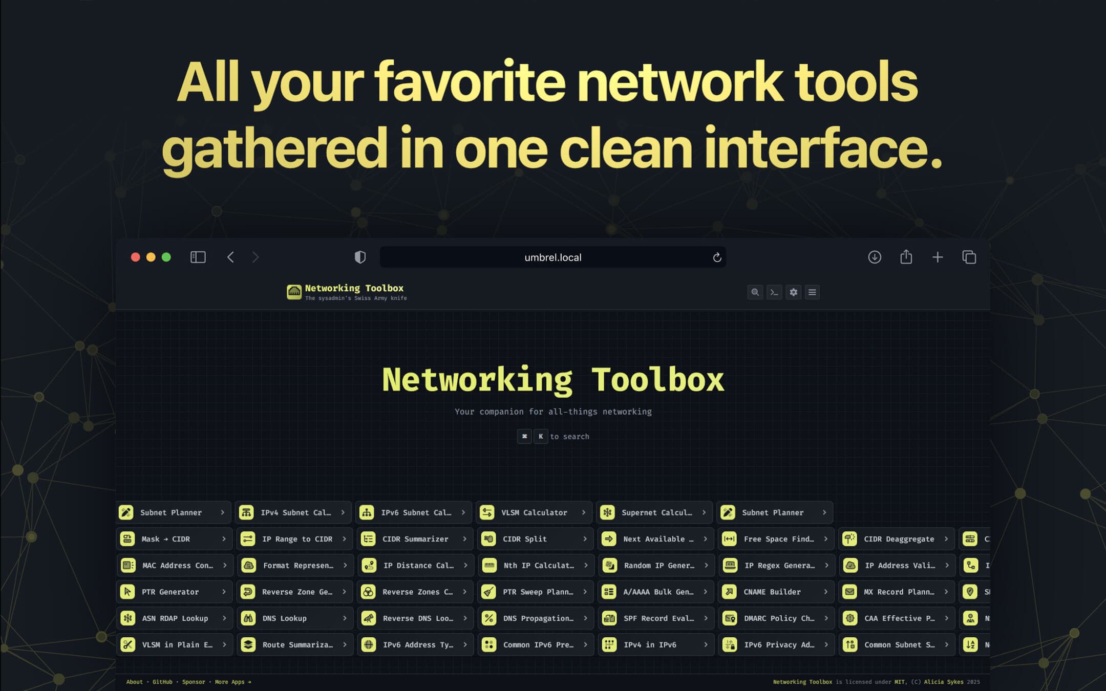 Screenshot 1 of Networking Toolbox app on Umbrel App Store
