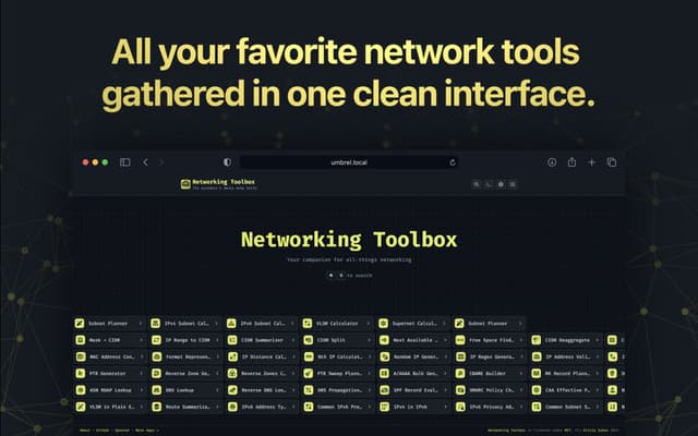 Networking Toolbox | Umbrel App Store