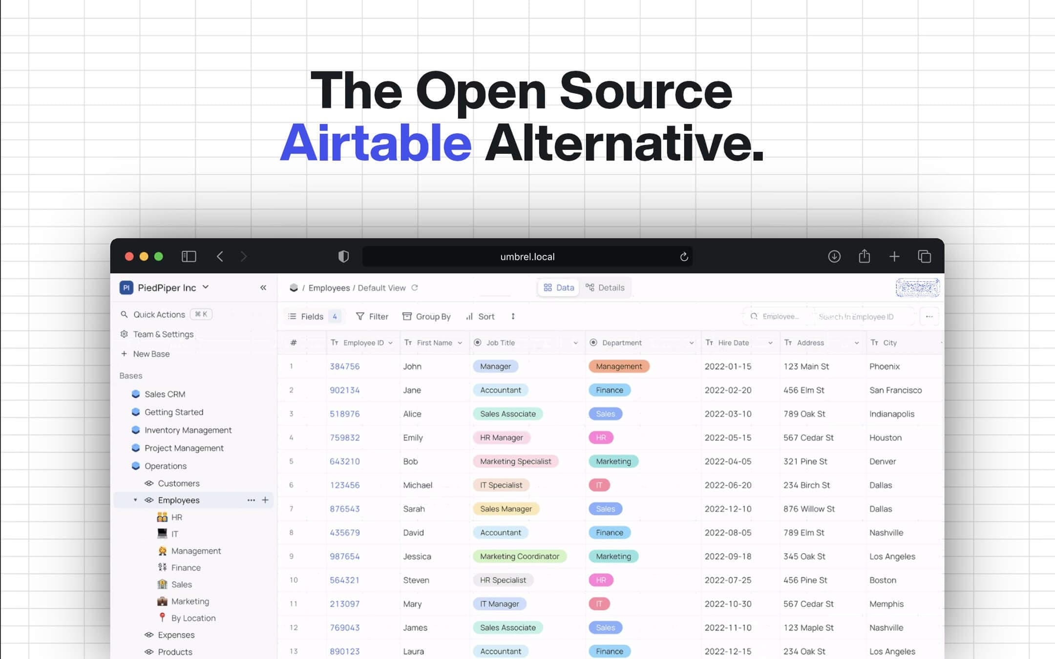 Screenshot 1 of NocoDB app on Umbrel App Store
