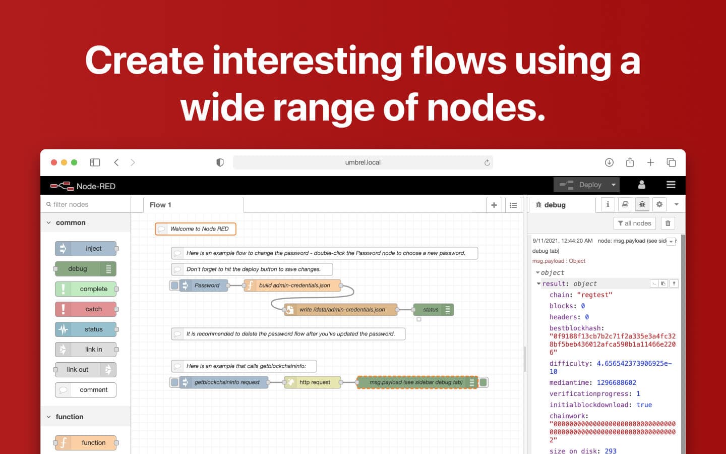 Screenshot 2 of Node-RED app on Umbrel App Store