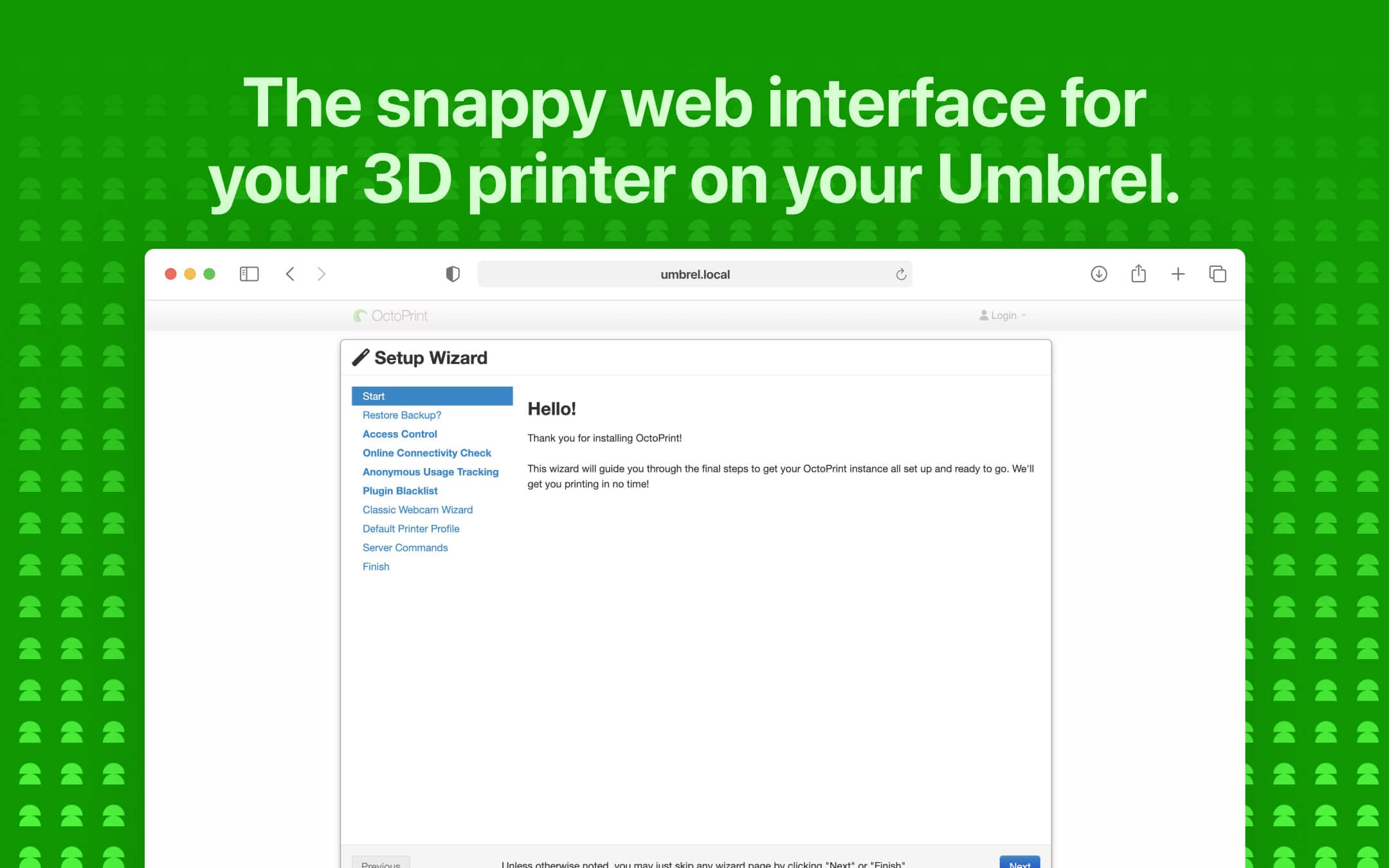 Screenshot 1 of OctoPrint app on Umbrel App Store