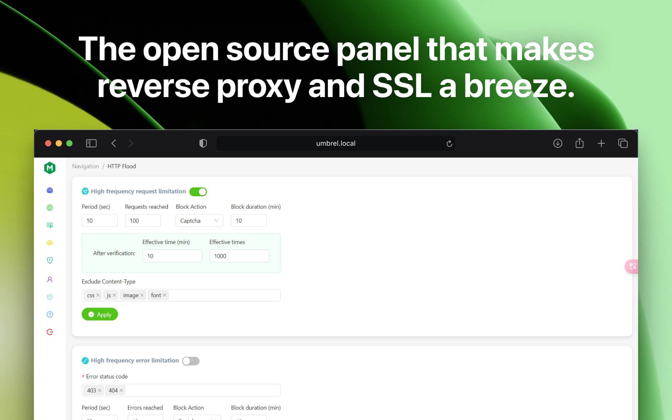 Screenshot 2 of OpenResty Manager app on Umbrel App Store