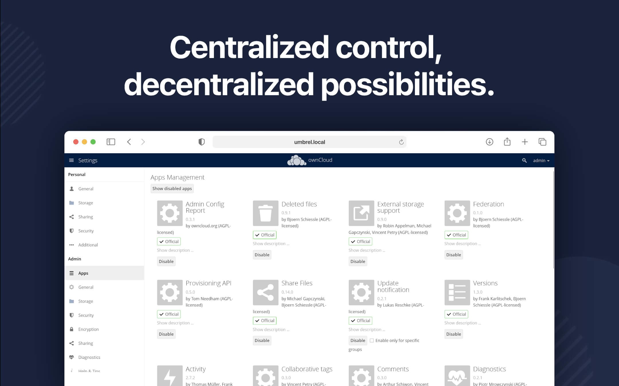 Screenshot 3 of ownCloud app on Umbrel App Store