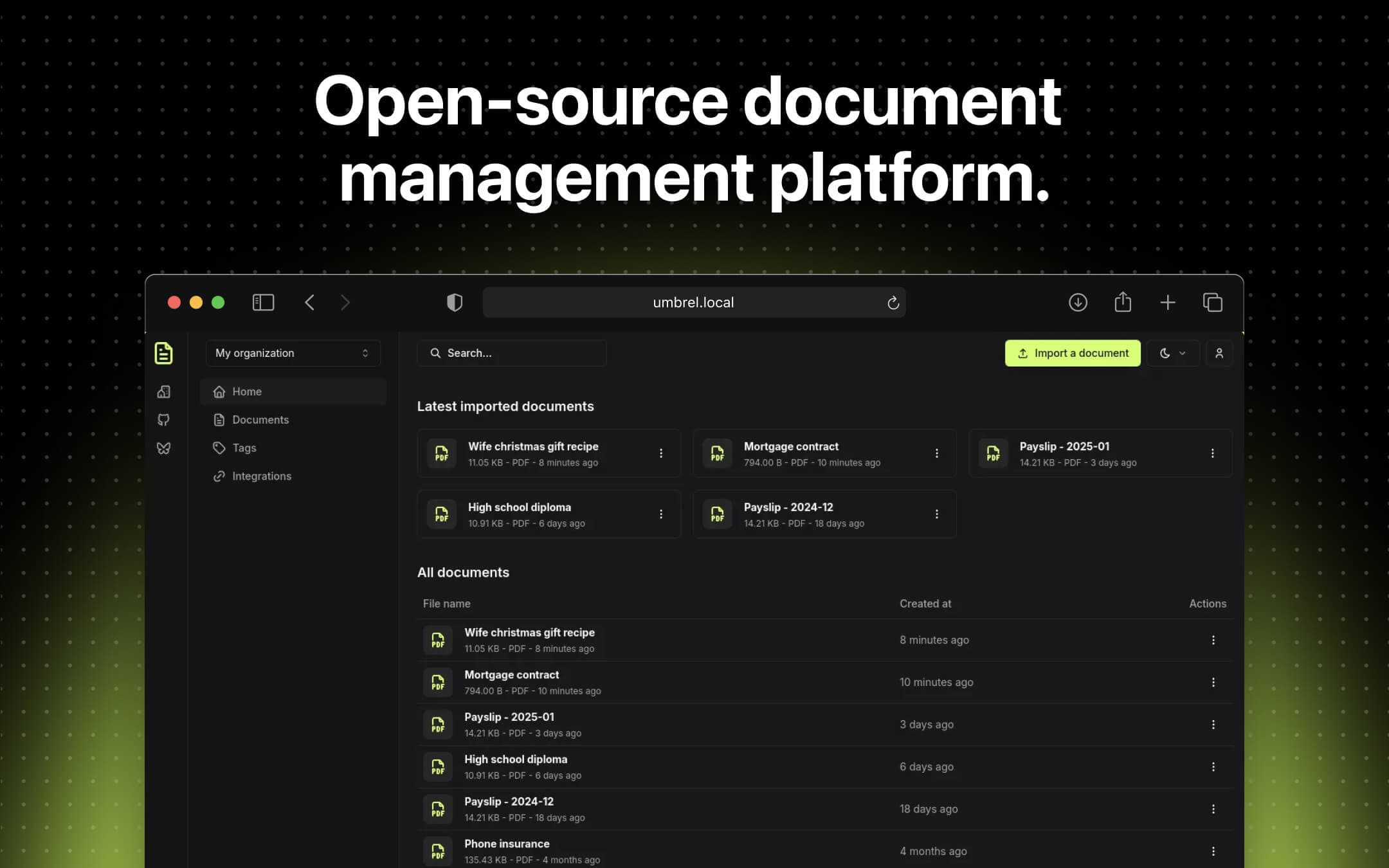 Screenshot 1 of Papra app on Umbrel App Store