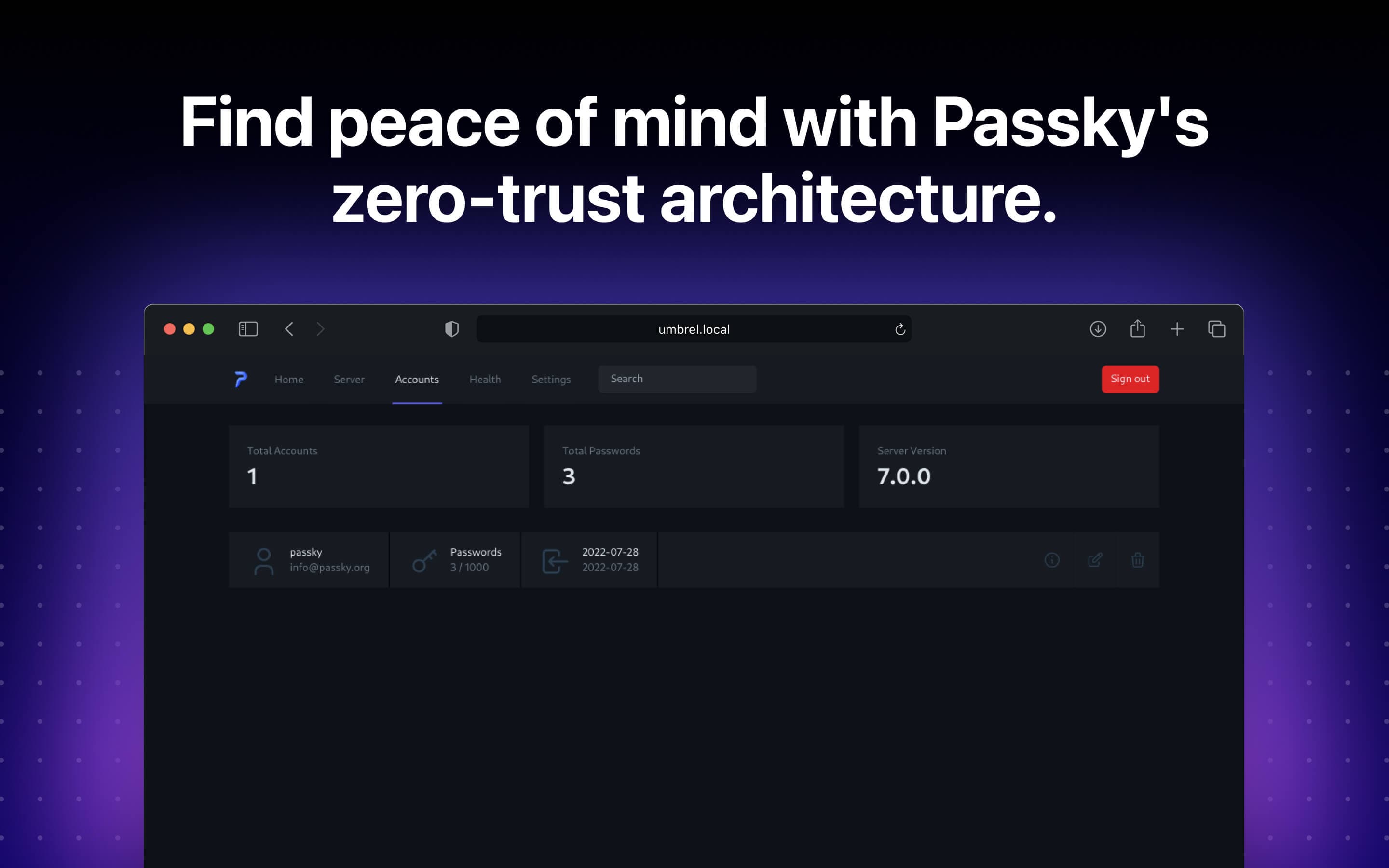 Screenshot 3 of Passky Server app on Umbrel App Store