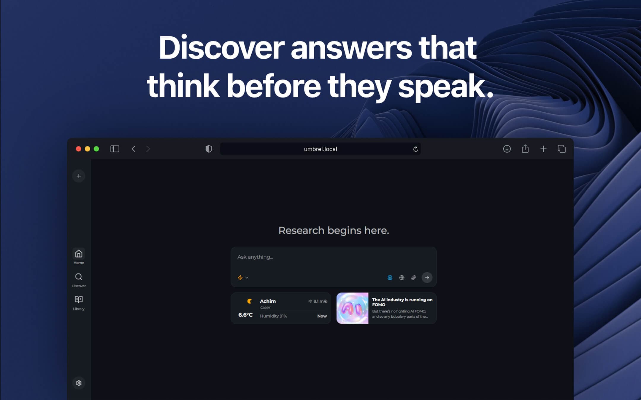 Screenshot 1 of Perplexica app on Umbrel App Store
