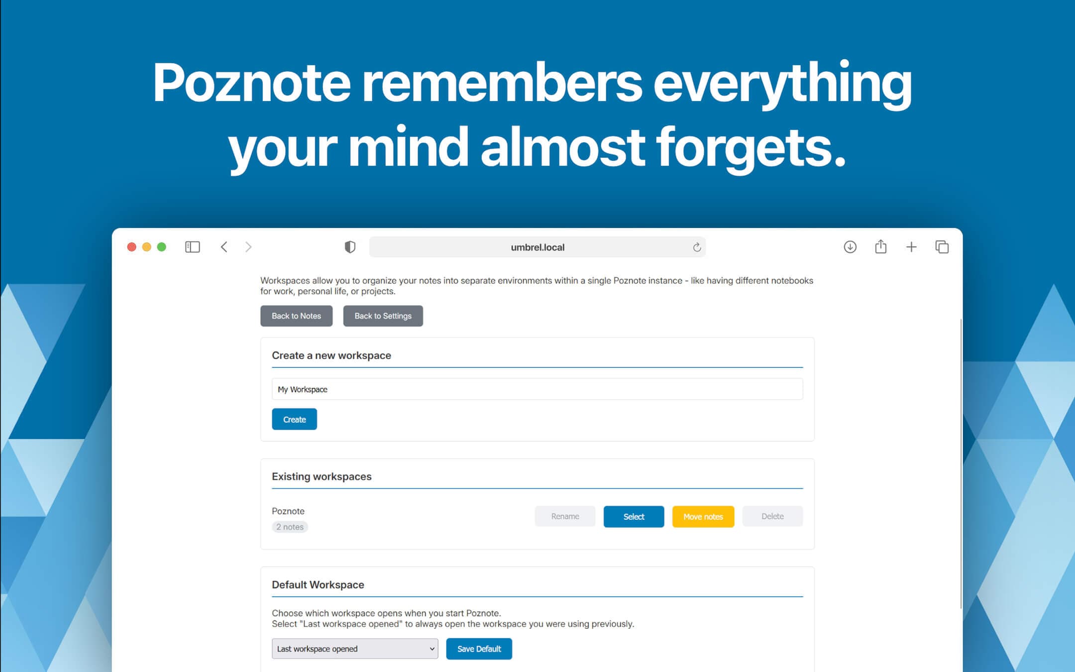 Screenshot 4 of Poznote app on Umbrel App Store