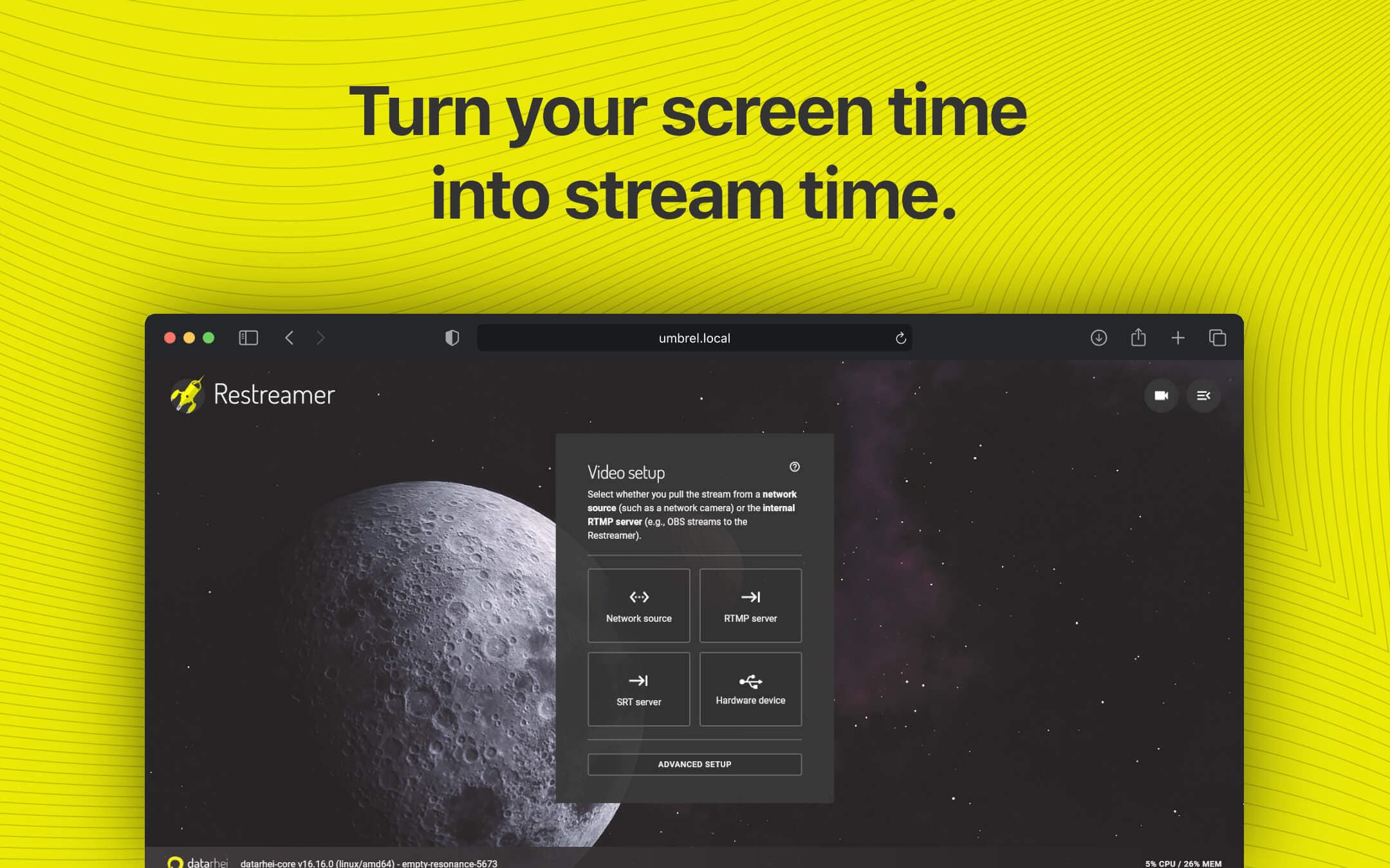 Screenshot 1 of Restreamer app on Umbrel App Store
