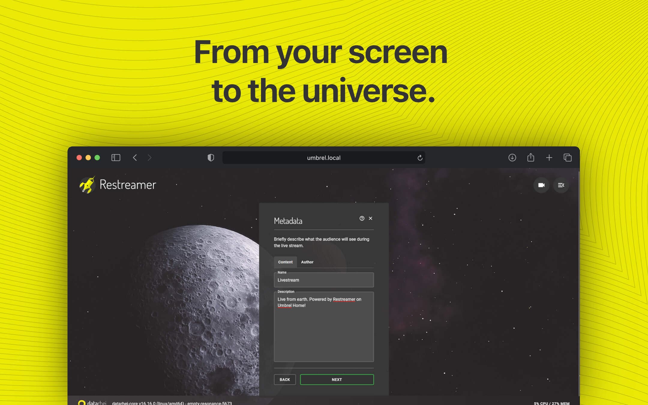 Screenshot 2 of Restreamer app on Umbrel App Store