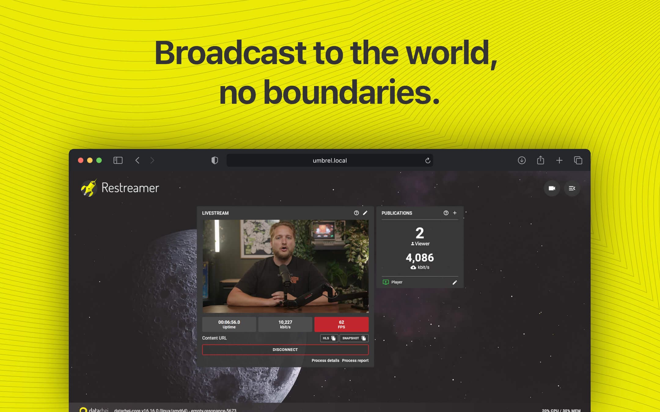 Screenshot 3 of Restreamer app on Umbrel App Store