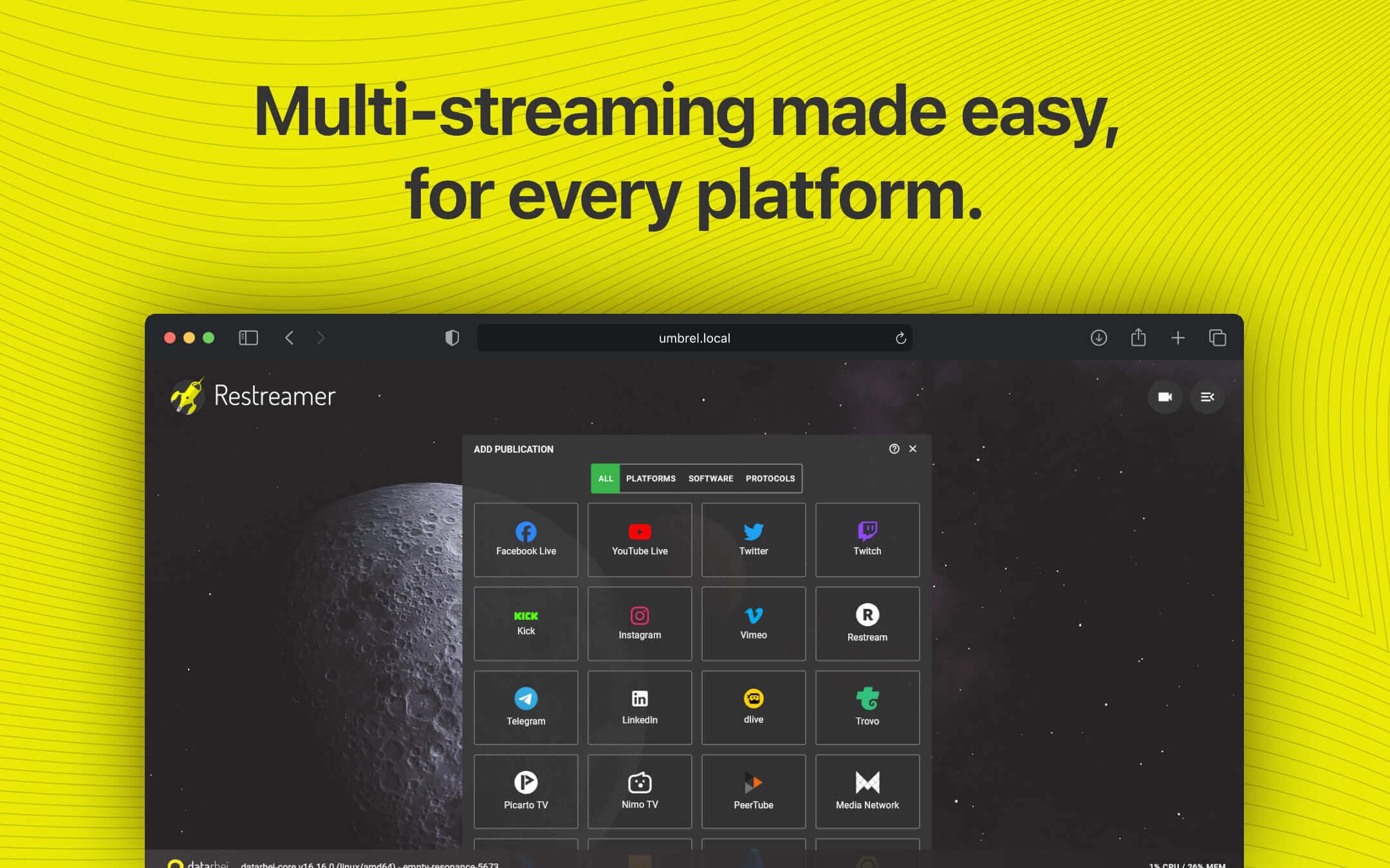 Screenshot 4 of Restreamer app on Umbrel App Store