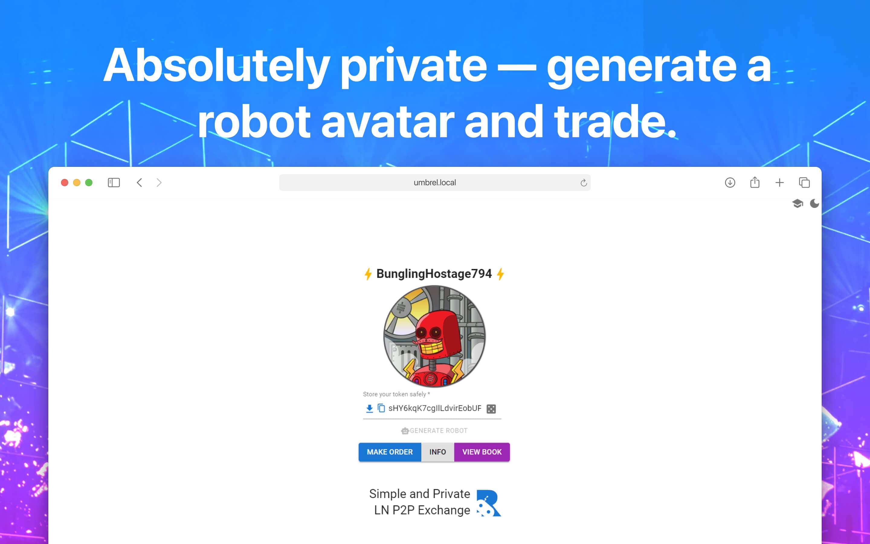 Screenshot 2 of RoboSats app on Umbrel App Store