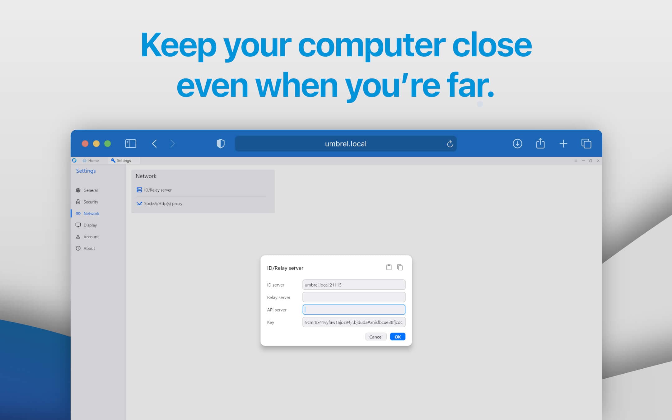 Screenshot 2 of RustDesk Server app on Umbrel App Store