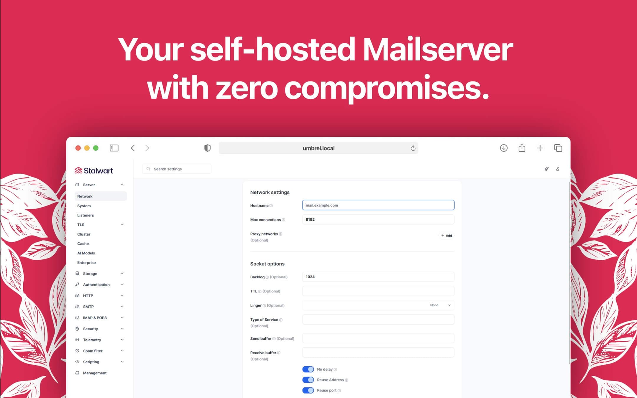 Screenshot 2 of Stalwart app on Umbrel App Store