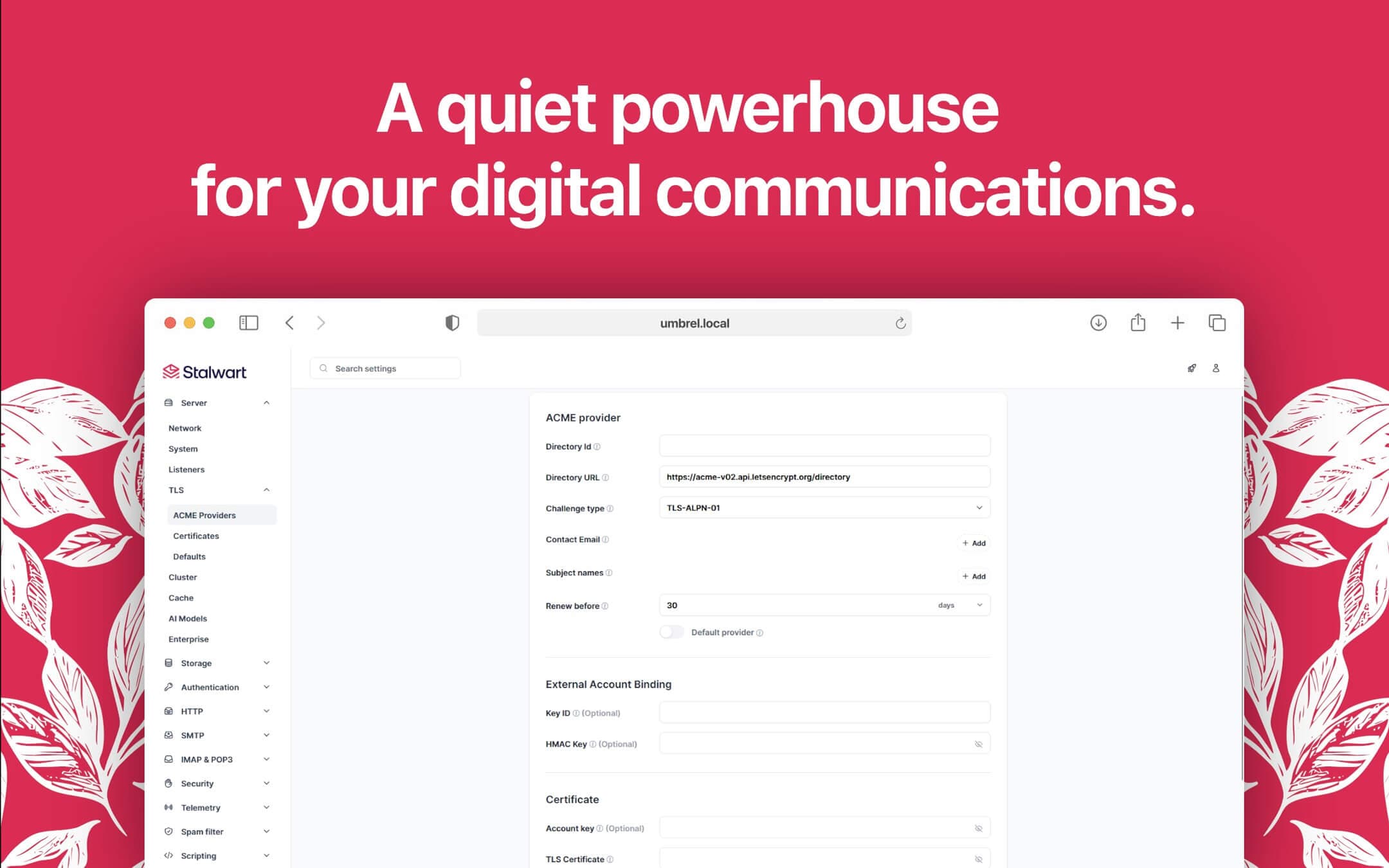 Screenshot 3 of Stalwart app on Umbrel App Store