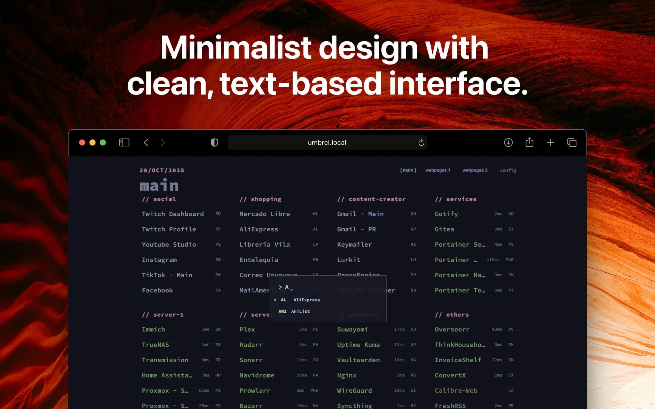 Screenshot 2 of ThinkDashboard app on Umbrel App Store