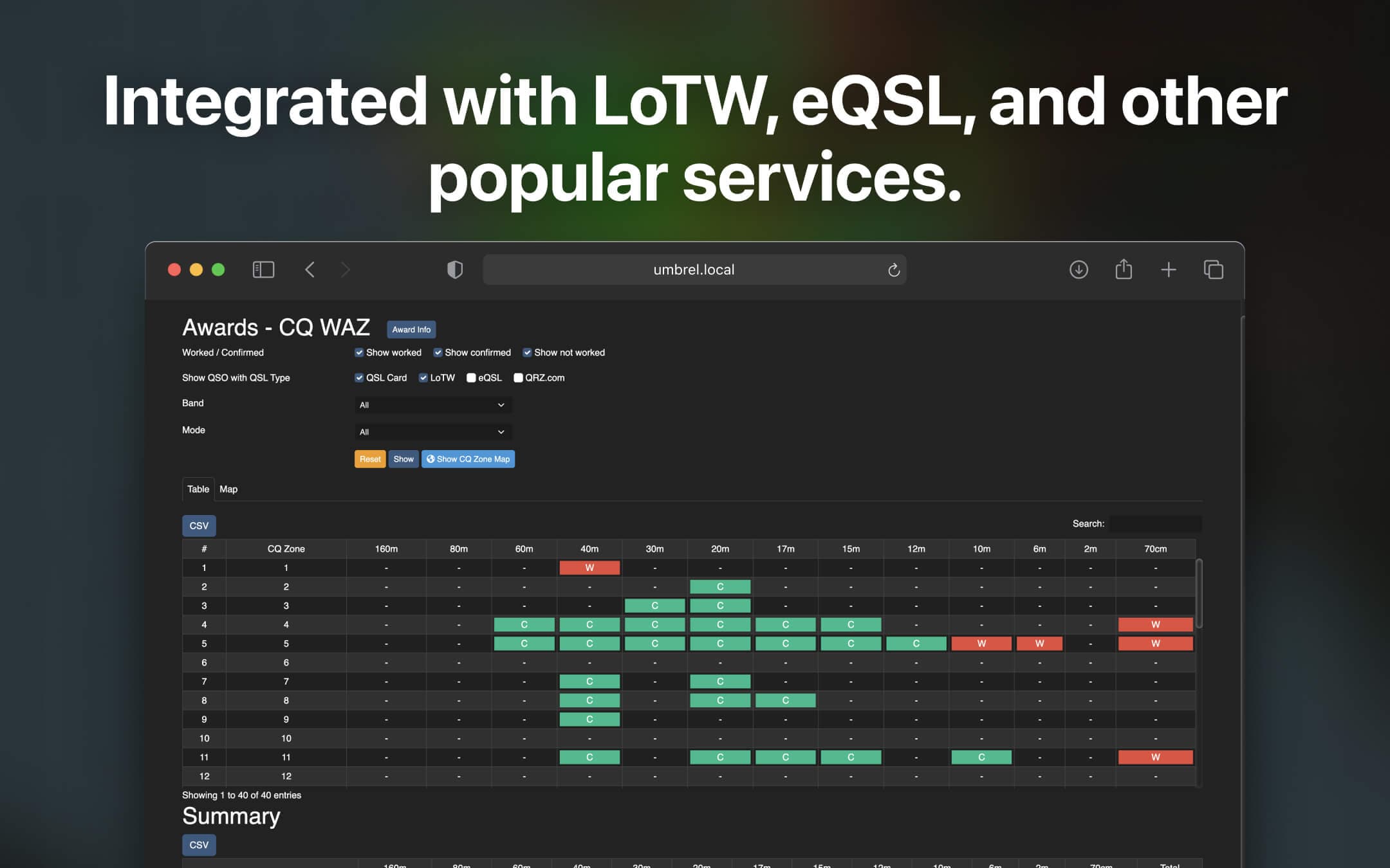 Screenshot 3 of Wavelog app on Umbrel App Store