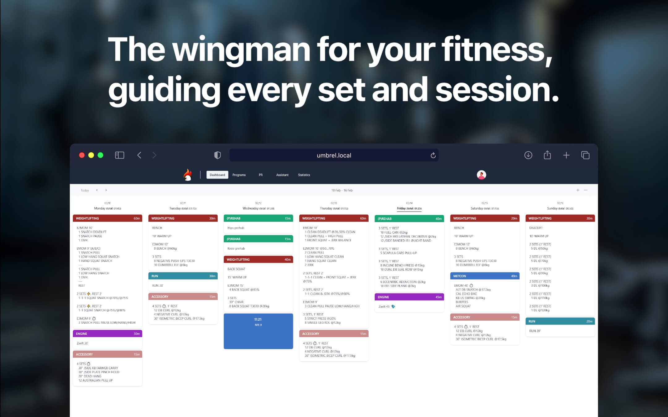 Screenshot 1 of Wingfit app on Umbrel App Store