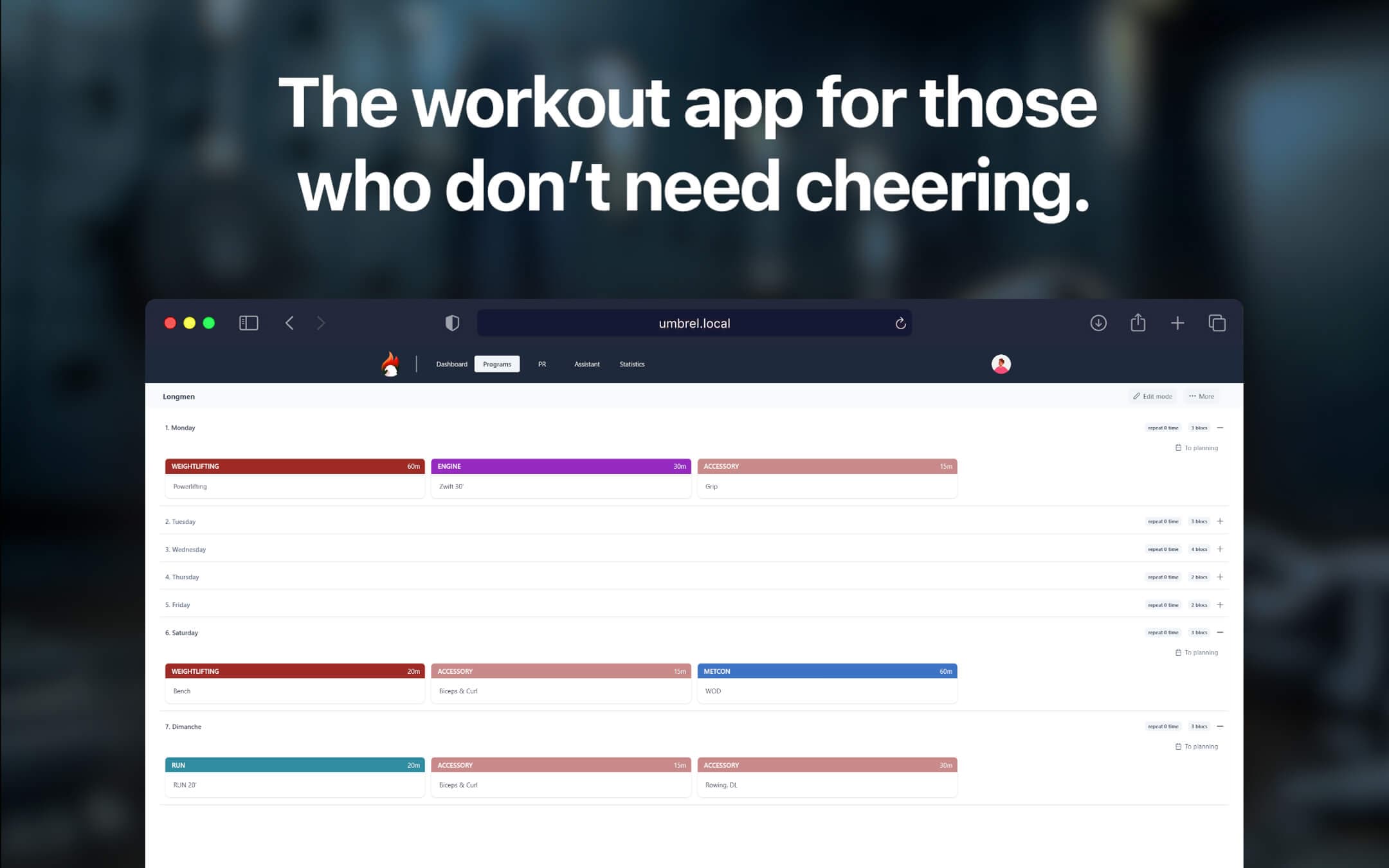 Screenshot 3 of Wingfit app on Umbrel App Store