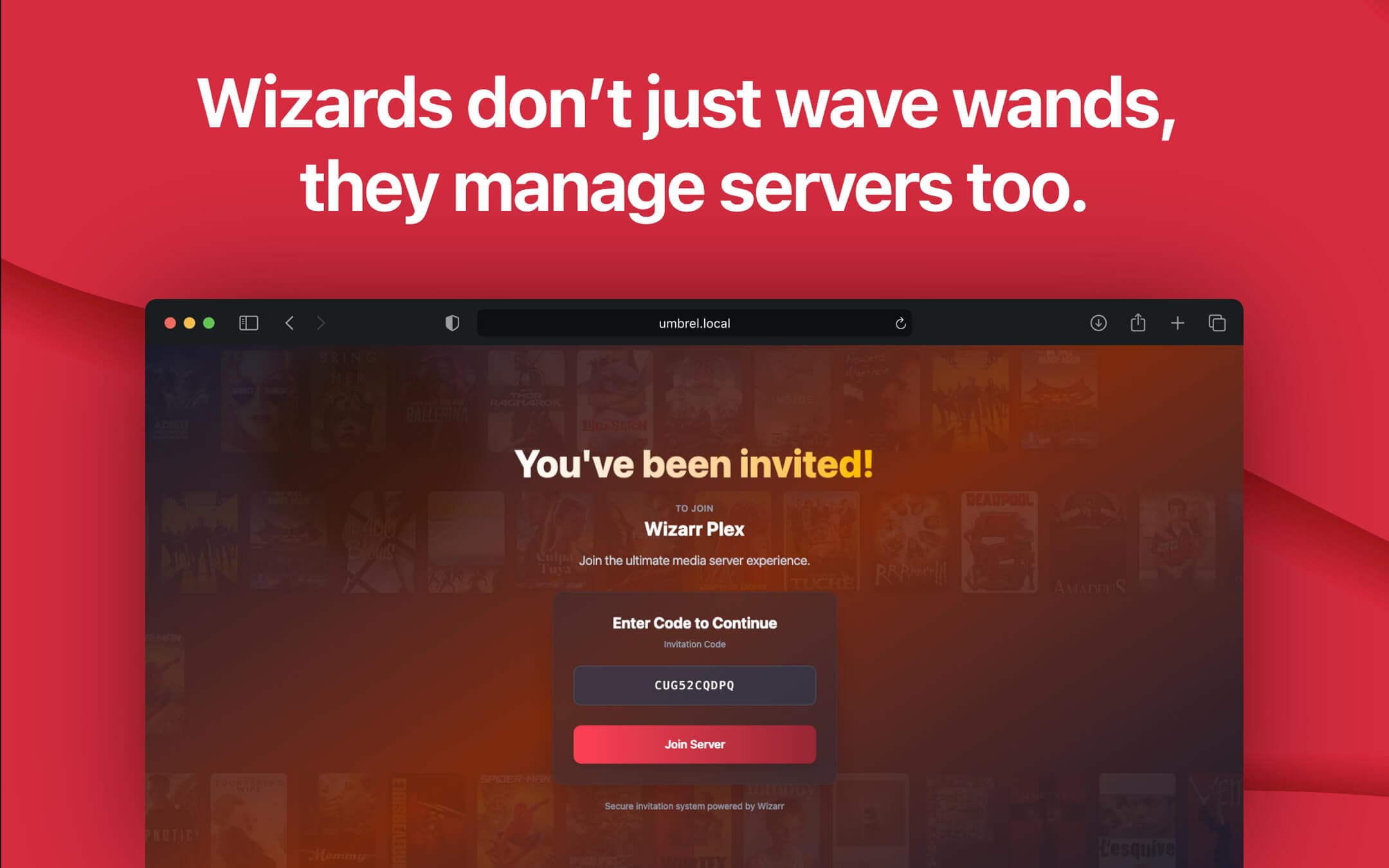 Screenshot 1 of Wizarr app on Umbrel App Store