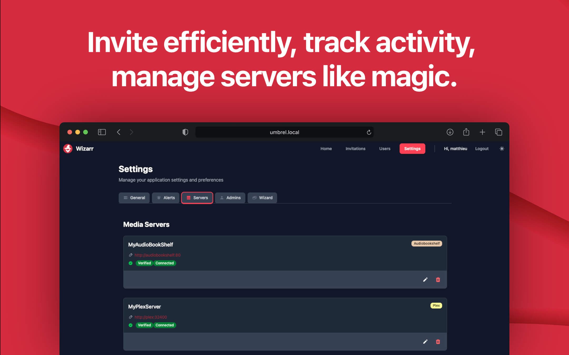 Screenshot 3 of Wizarr app on Umbrel App Store