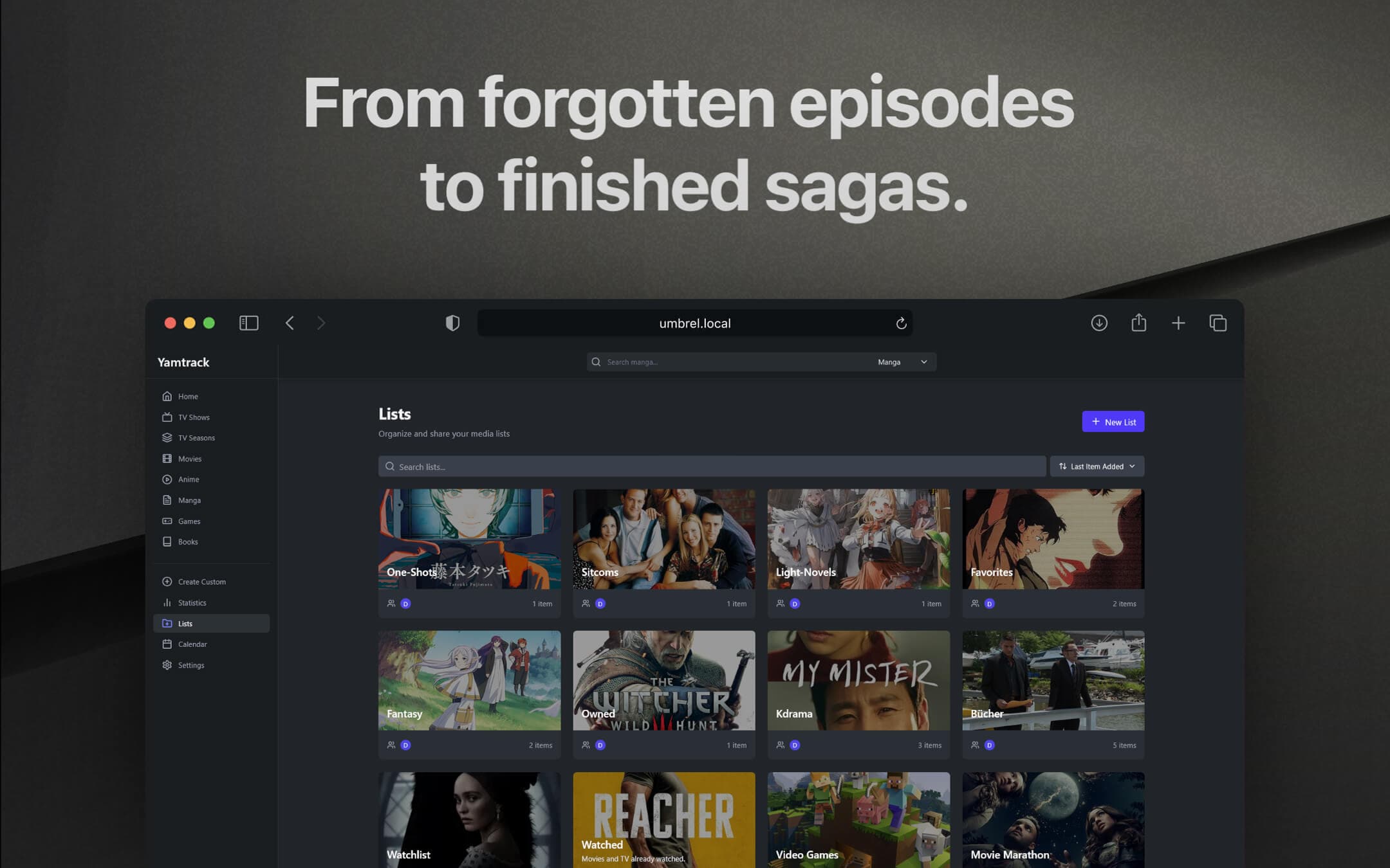 Screenshot 4 of Yamtrack app on Umbrel App Store