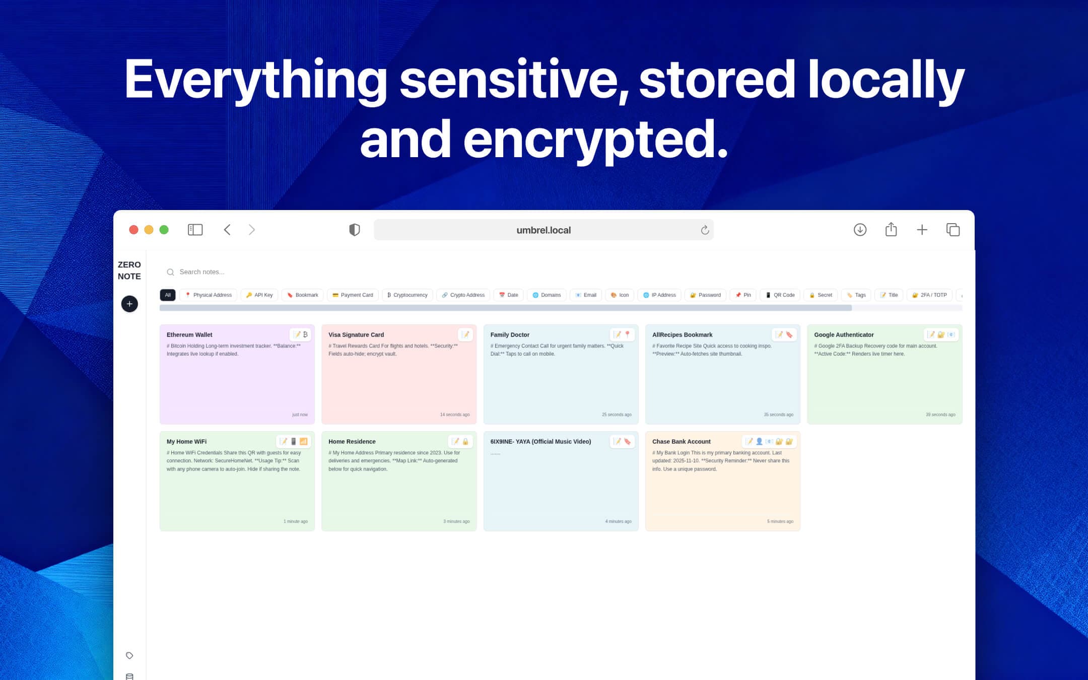 Screenshot 1 of ZeroNote app on Umbrel App Store