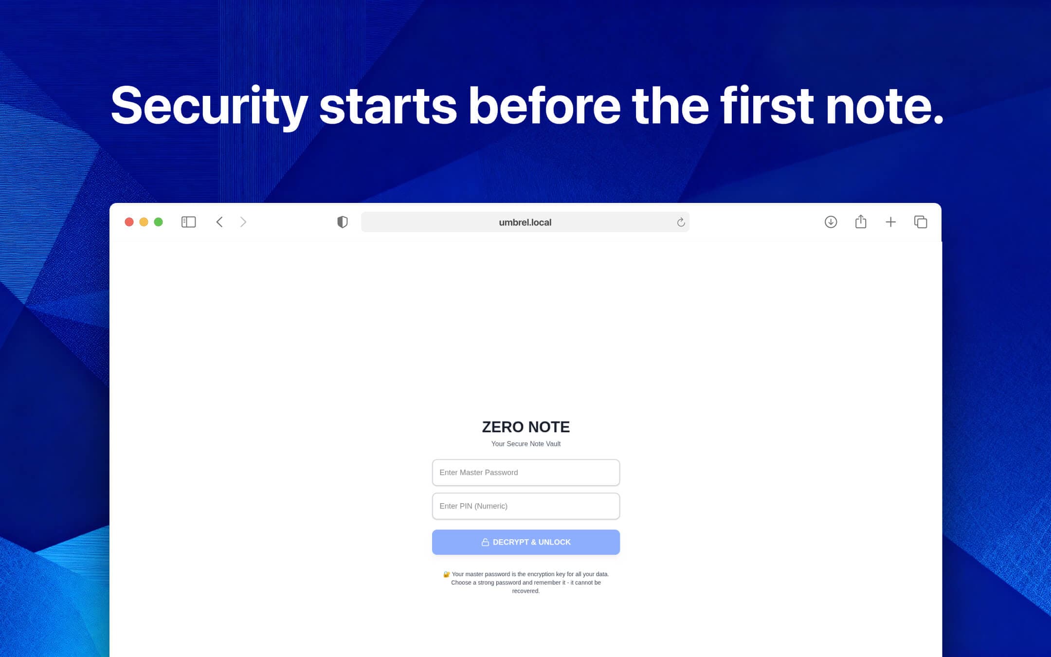 Screenshot 2 of ZeroNote app on Umbrel App Store