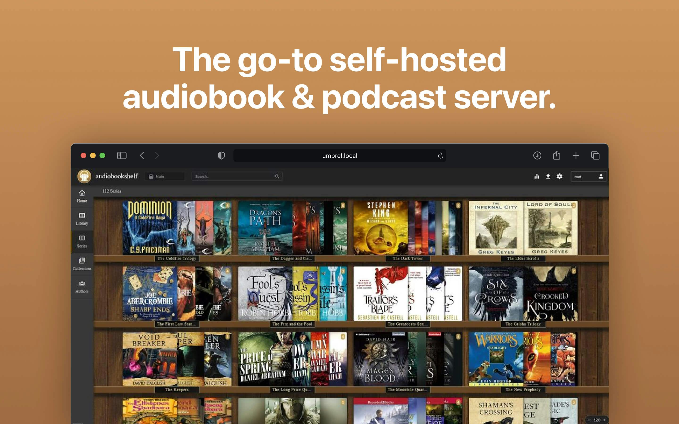 Screenshot 1 of Audiobookshelf app on Umbrel App Store