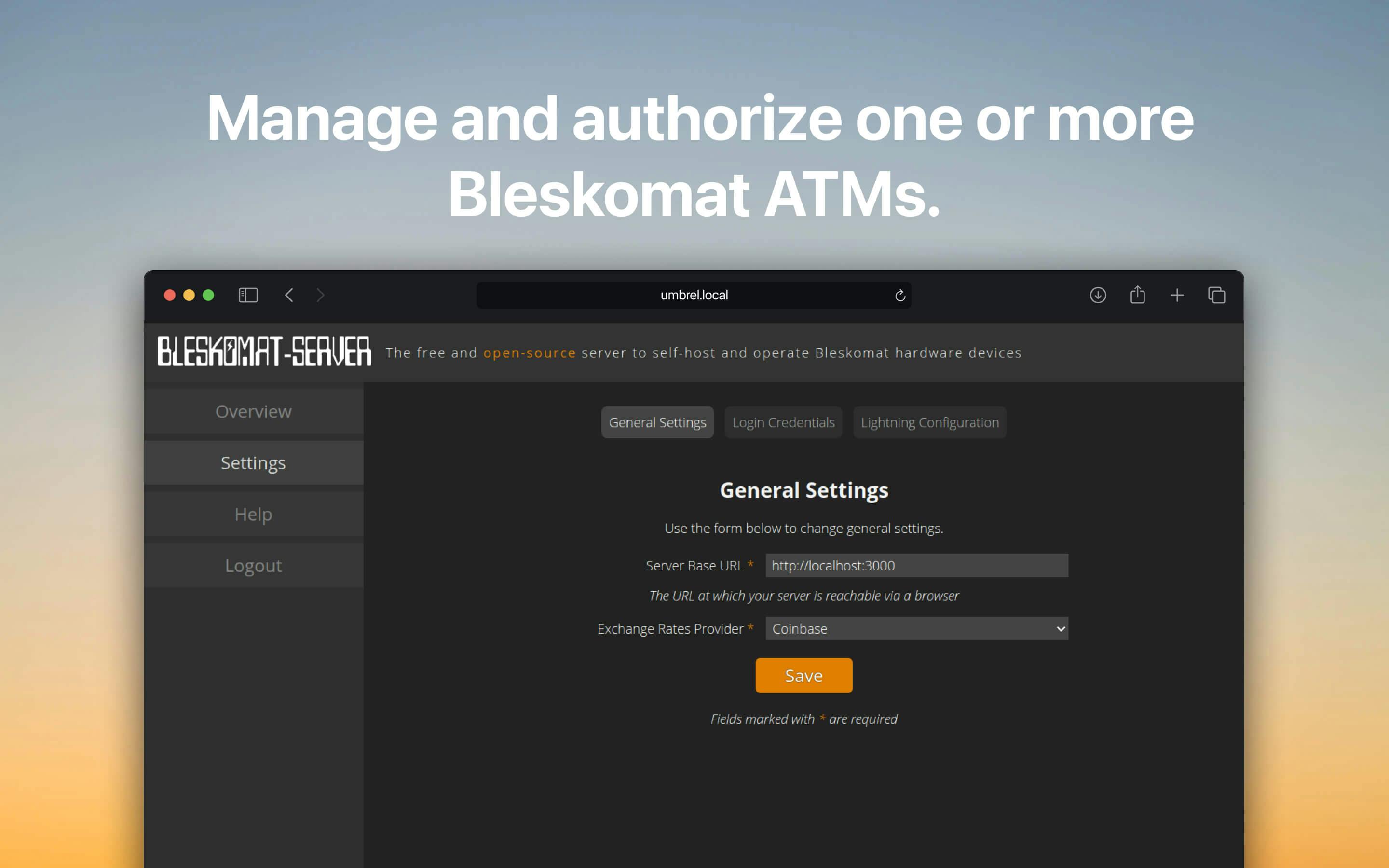 Screenshot 2 of Bleskomat Server app on Umbrel App Store