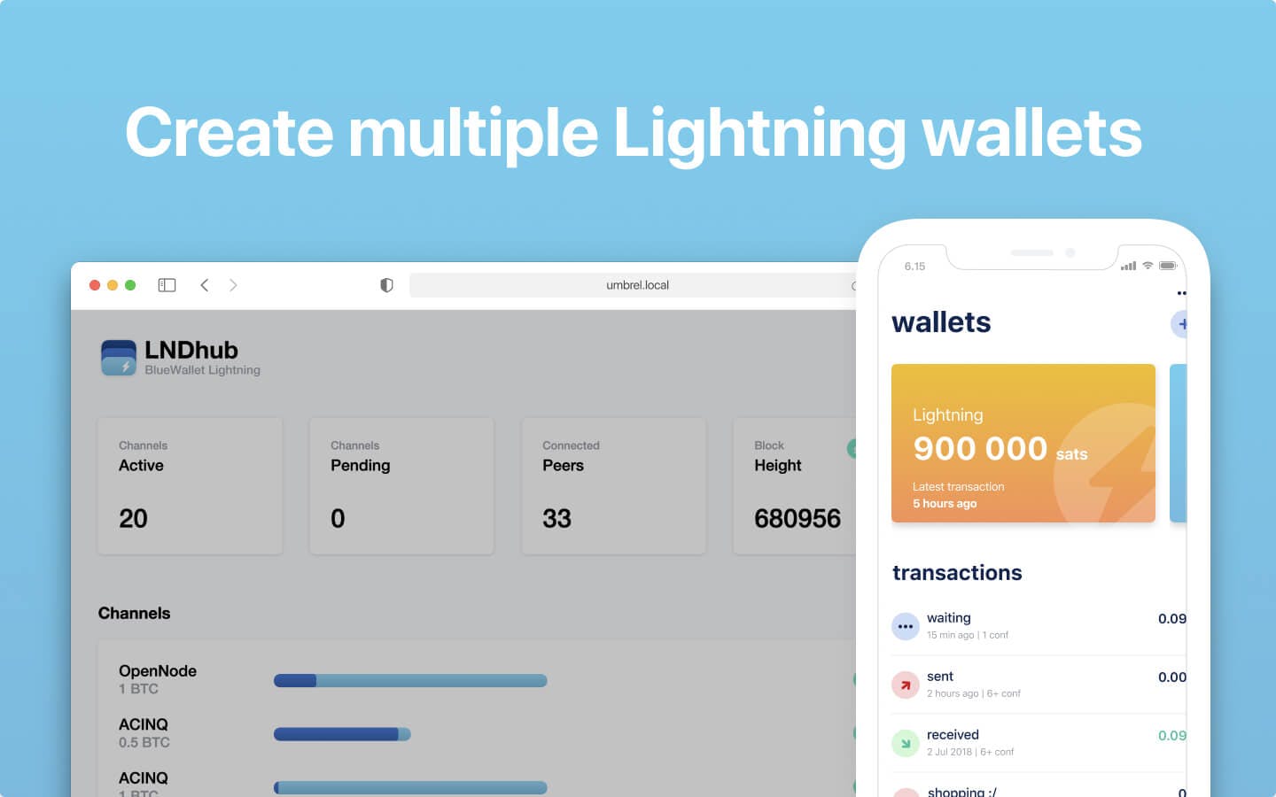 Screenshot 2 of BlueWallet Lightning app on Umbrel App Store