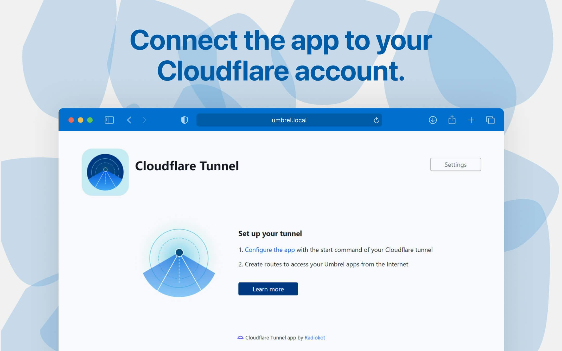 Screenshot 2 of Cloudflare Tunnel app on Umbrel App Store