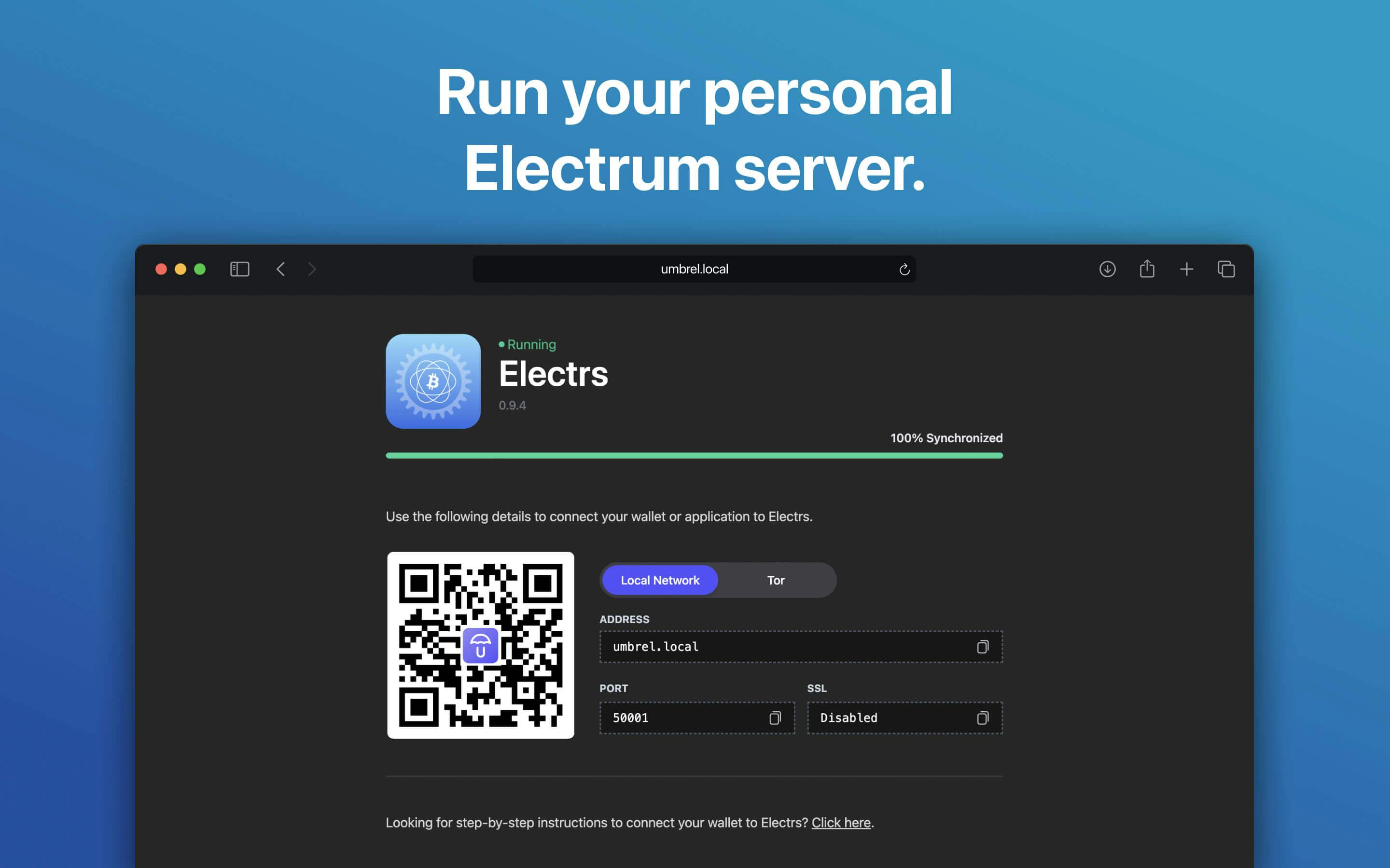 Screenshot 1 of Electrs app on Umbrel App Store