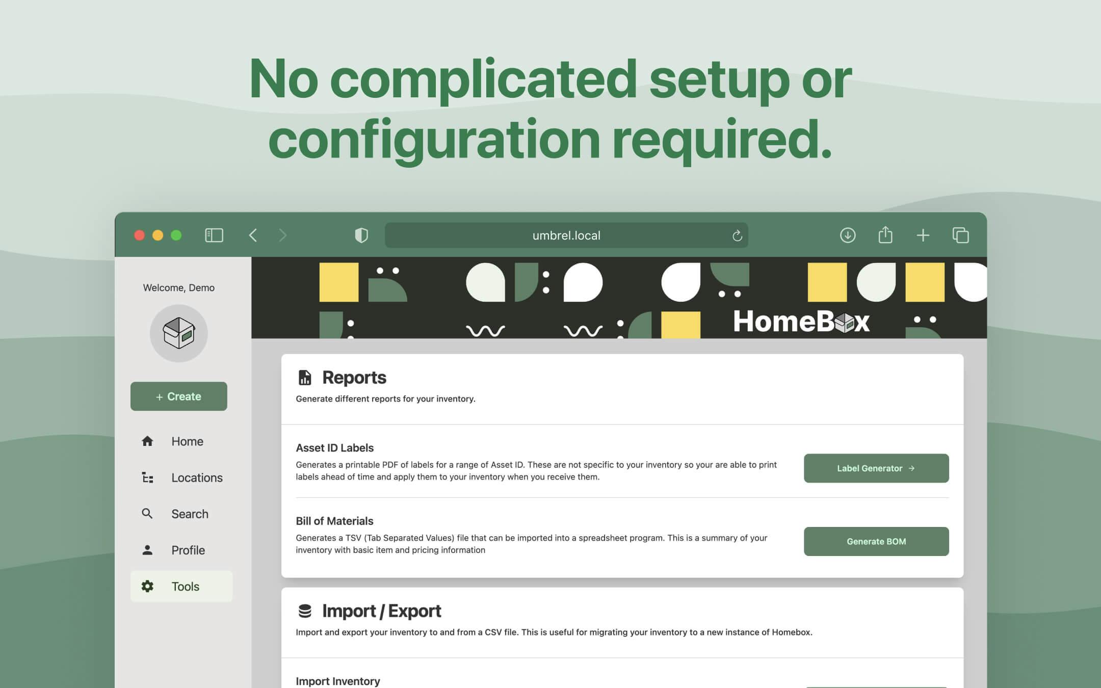 Screenshot 3 of HomeBox app on Umbrel App Store