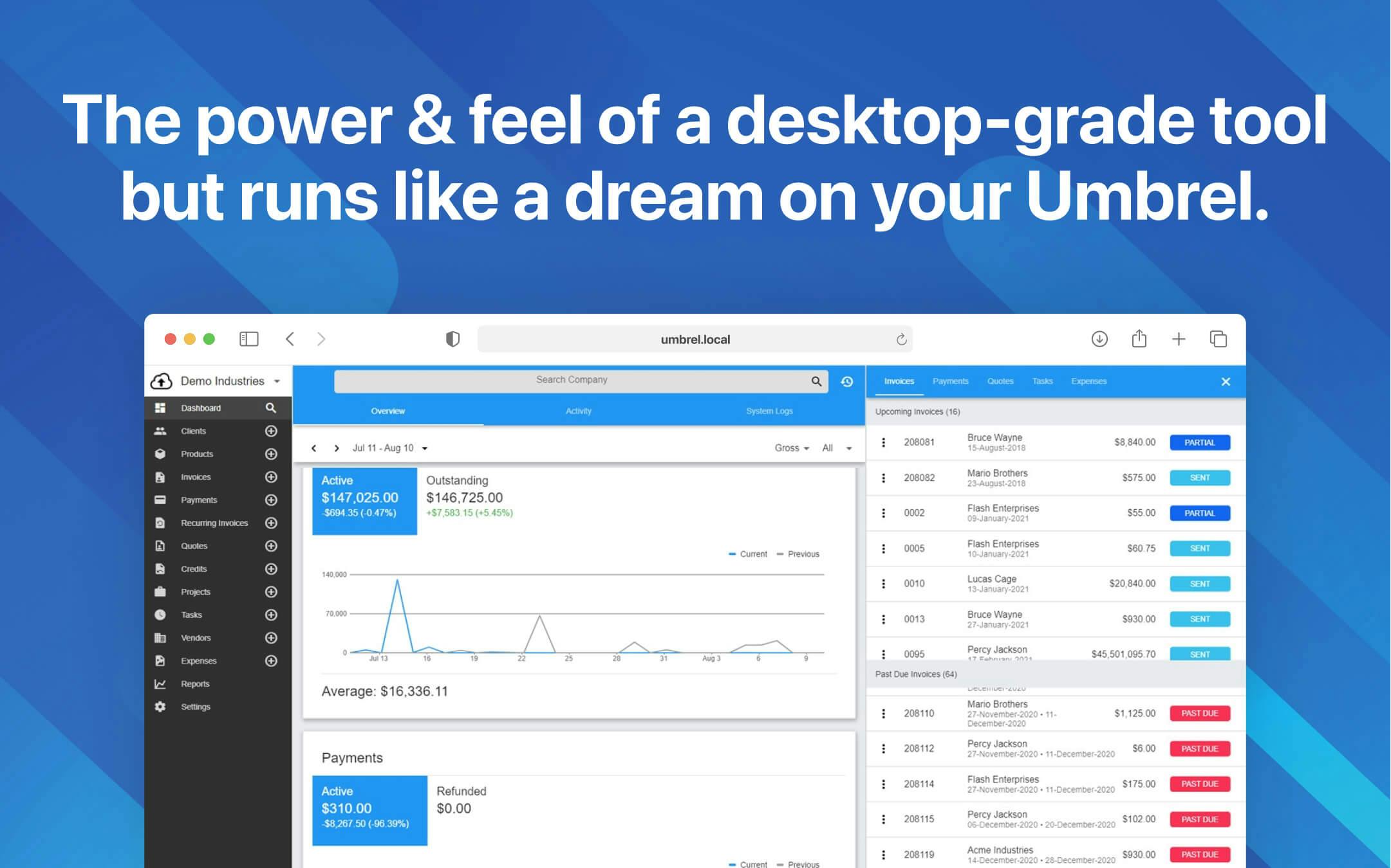 Screenshot 3 of Invoice Ninja app on Umbrel App Store