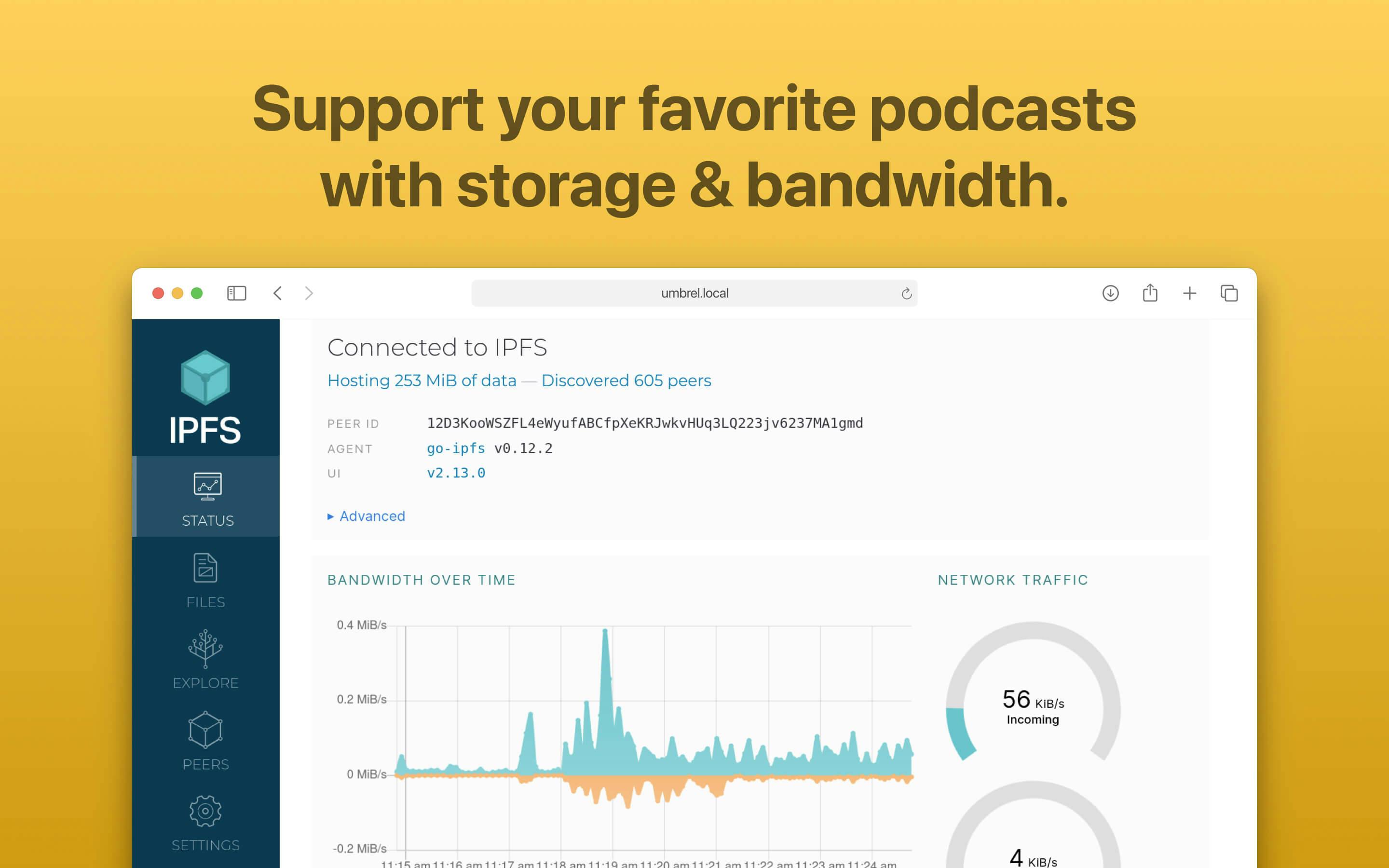 Screenshot 2 of IPFS Podcasting app on Umbrel App Store