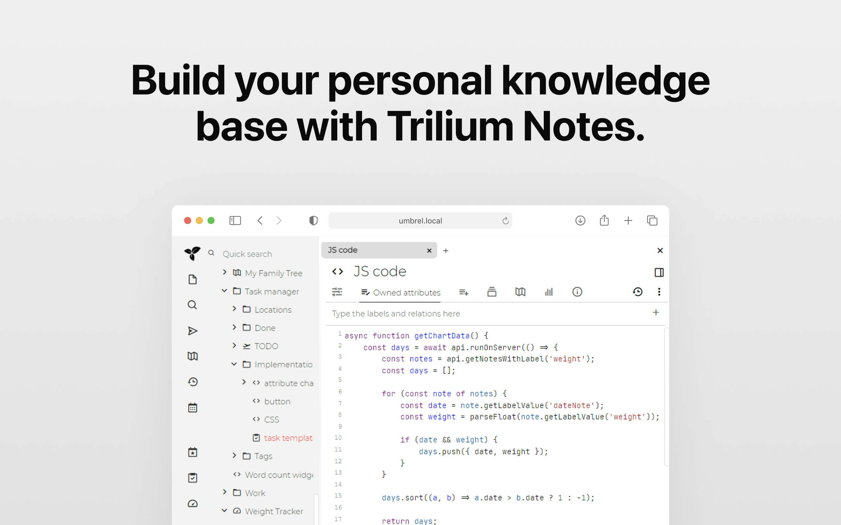 Screenshot 3 of Trilium Notes app on Umbrel App Store