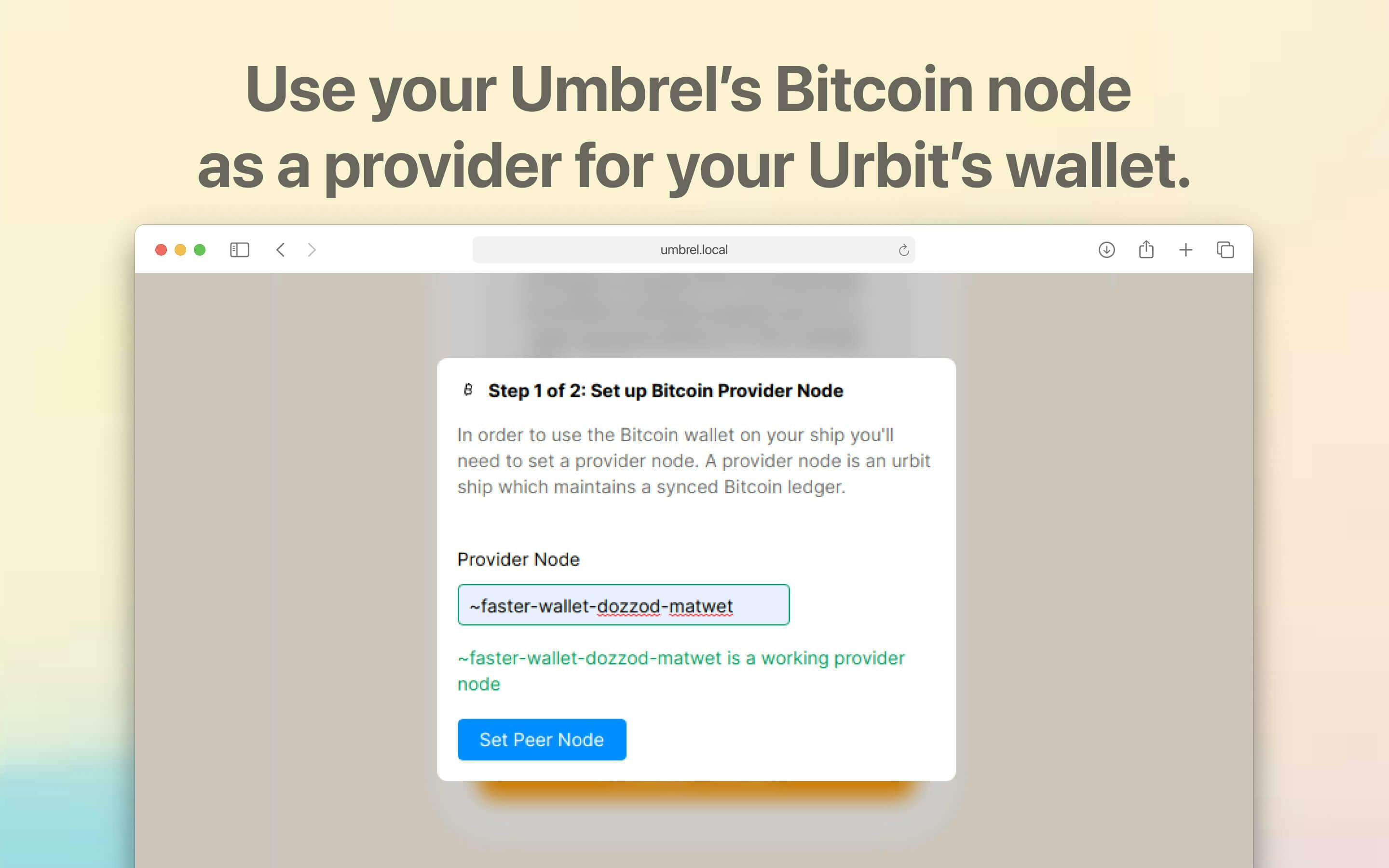 Screenshot 2 of Urbit Bitcoin Connector app on Umbrel App Store