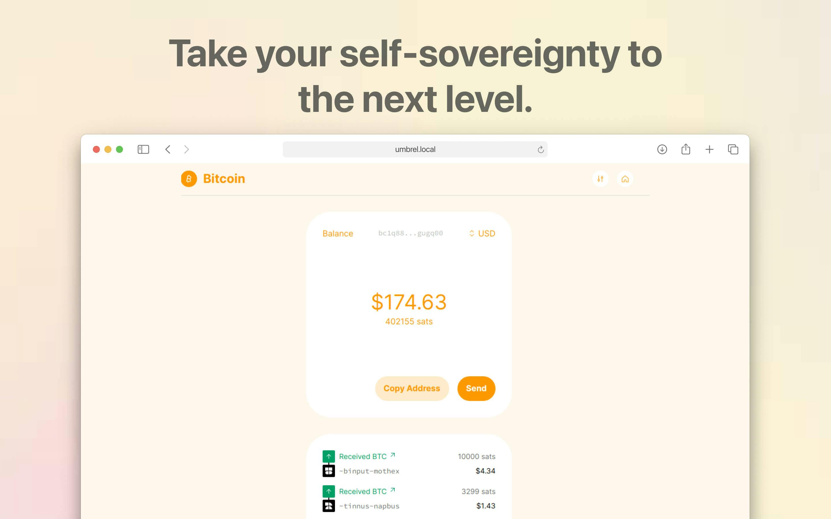 Screenshot 3 of Urbit Bitcoin Connector app on Umbrel App Store