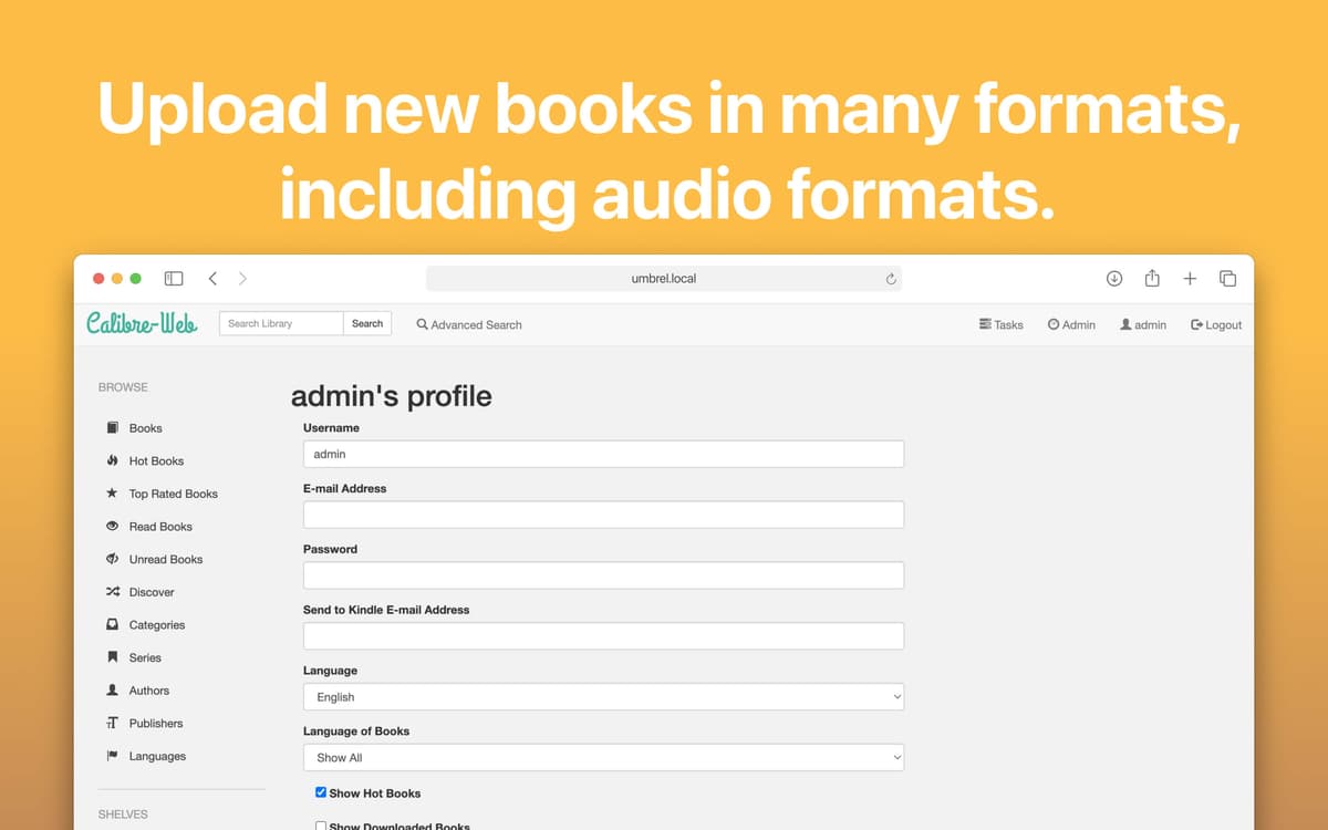 Calibre Web Umbrel App Store