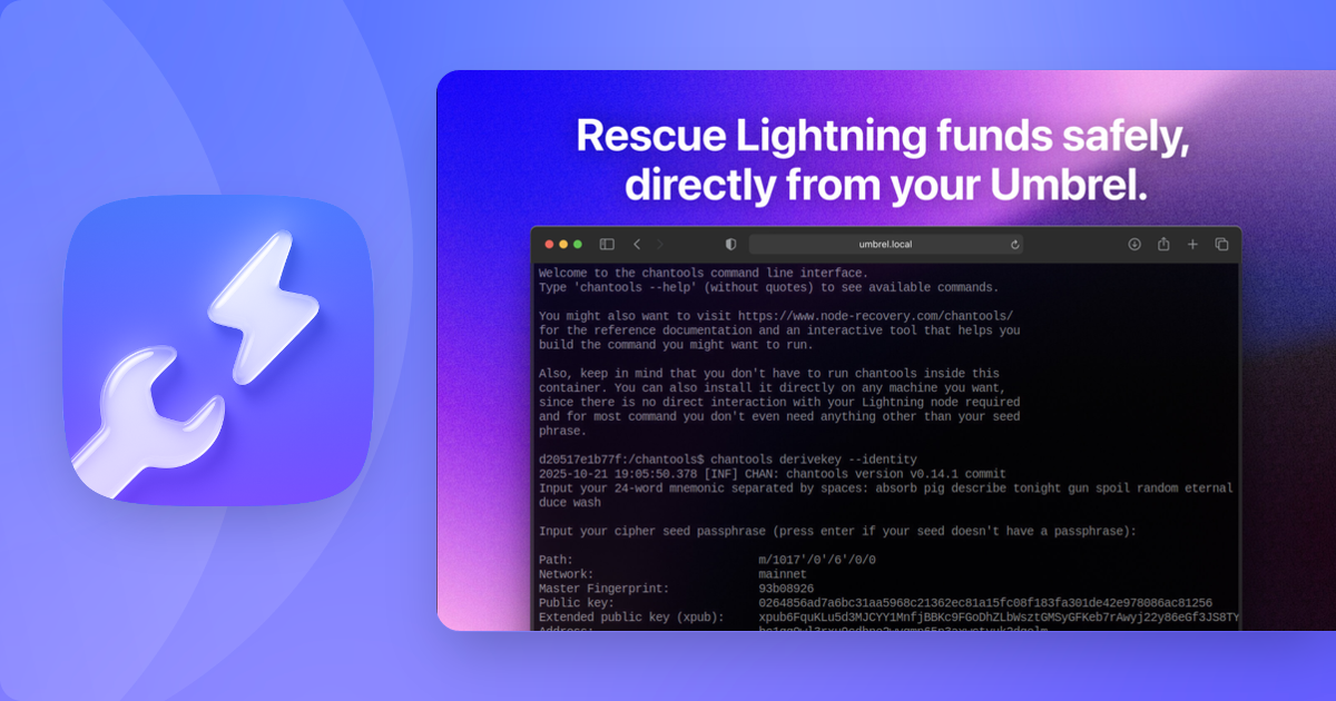 chantools CLI | Umbrel App Store